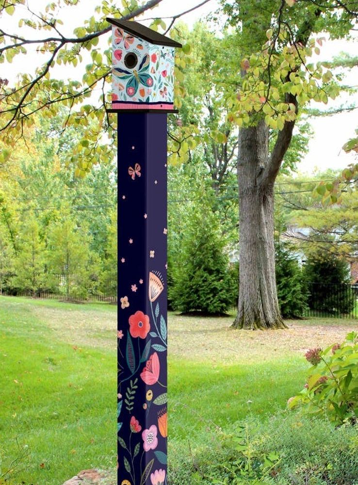 Birdhouse Art Pole 6' Flutter By